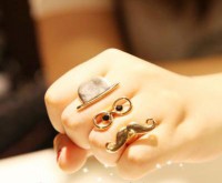 anillo doble moustache elegante